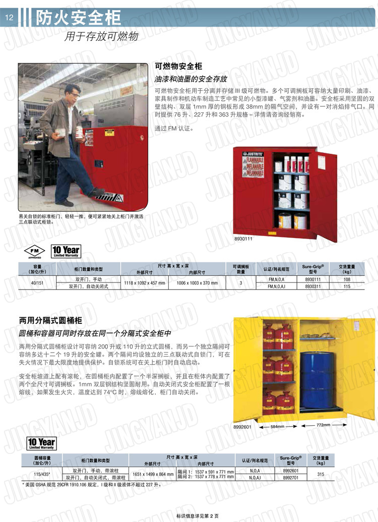 美國(guó)杰斯瑞特，防火安全柜，justrite防火柜，justrite安全柜，防爆柜justrite