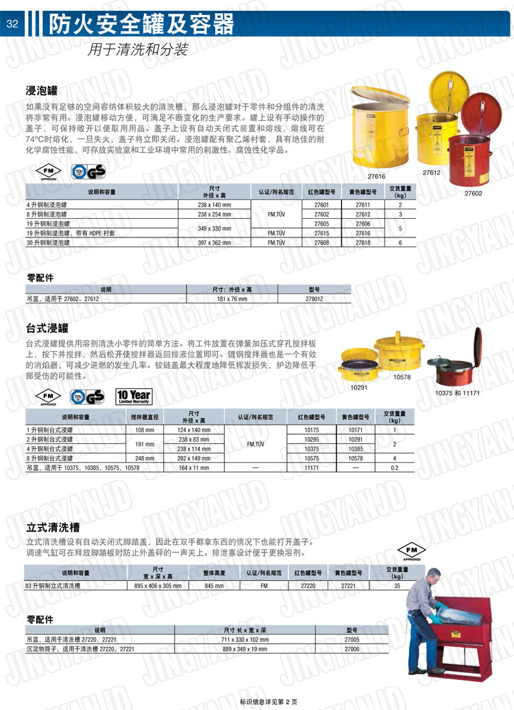 美國杰斯瑞特，justrite，臺式浸泡罐，立式清洗槽，清洗罐